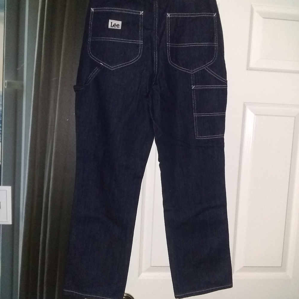 Lee Vintage Modern Nwt Dark High Rise Dungaree Carpenter Ankle Pants - Picture 5 of 14